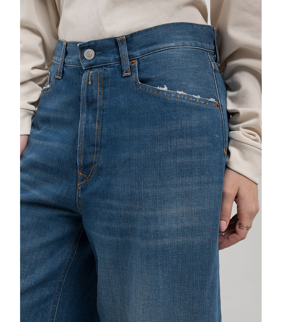 ワイドレッグキュロットSVANNAリサイクルブライトデニム 詳細画像 ブルー 5